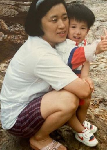 Abraham Lim with her mom